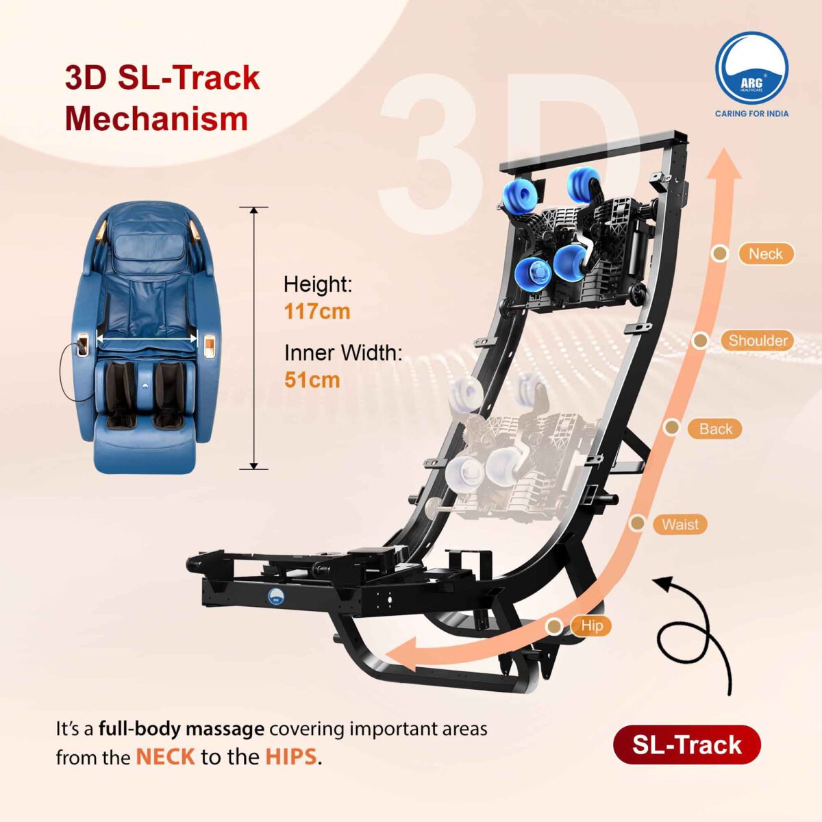 3D Full Body Luxury Massage Chair Z100 Blue