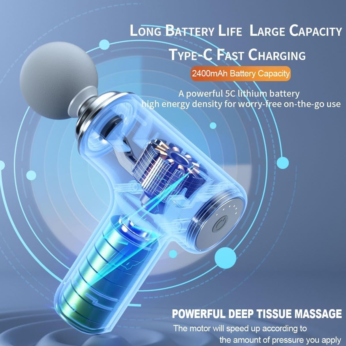 RecoveryCo. Mini Massage Gun –  Deep Tissue Percussion Massager